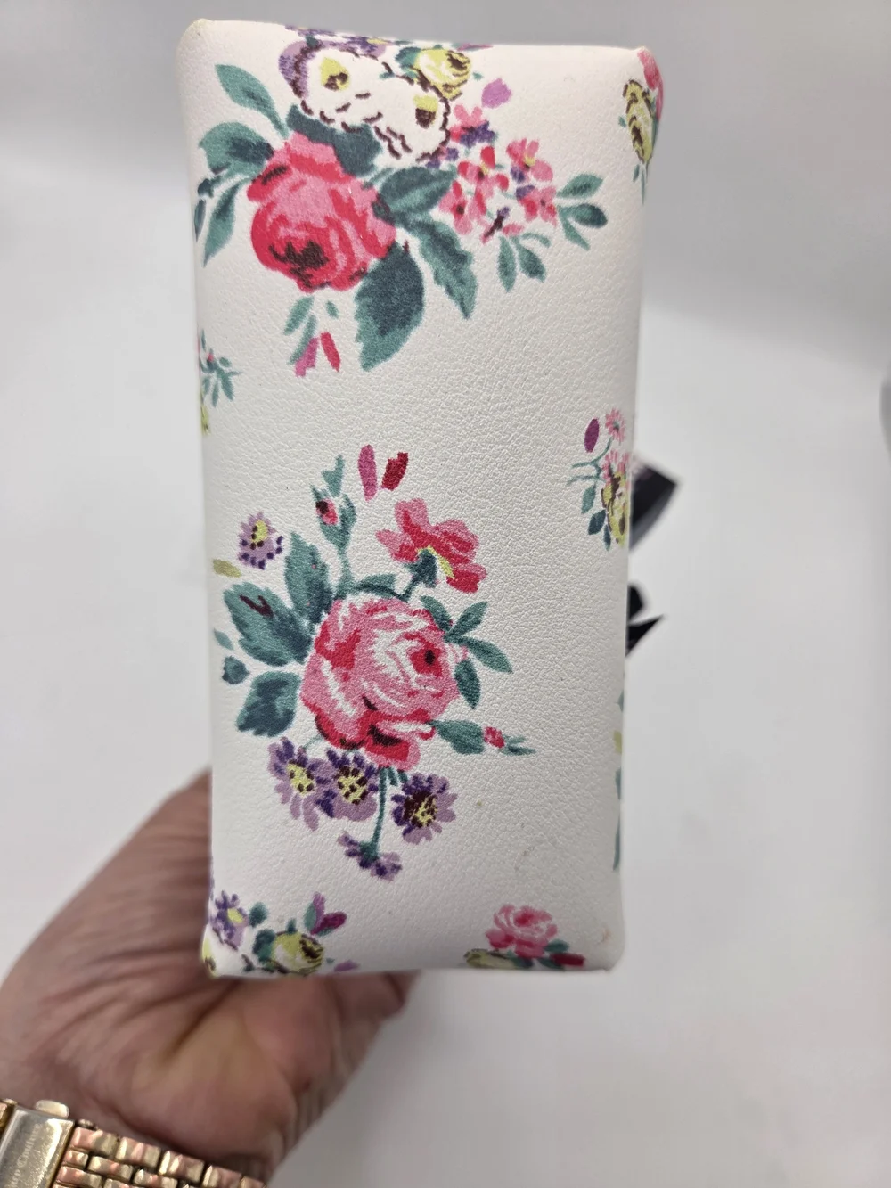 Cath Kidston White Pink Floral Mini Compact Coin Tote Bag